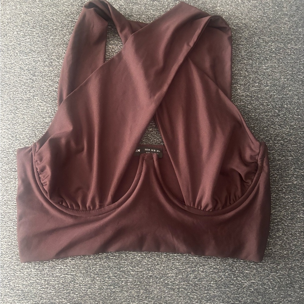 Women’s Bra Top in Deep Burgundy - Unbranded